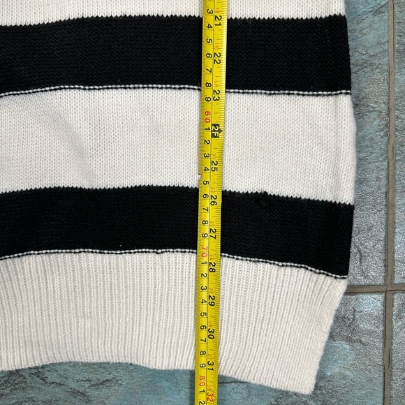 NEW Lane Bryant Sweater 18 20 Cowl Neck Black Cream Stripe Pullover Cozy Tunic - Picture 10 of 10